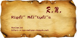Rigó Mátyás névjegykártya